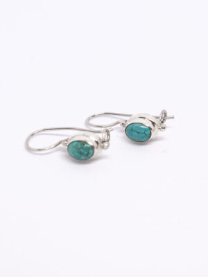 Turquoise and sterling silver drop earring