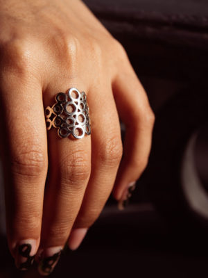 "Awan Cloud" Sterling Silver Modern Disc Ring