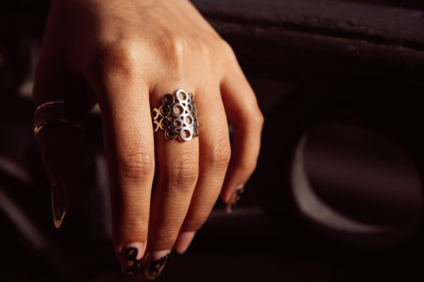 "Awan Cloud" Sterling Silver Modern Disc Ring