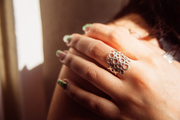 "Awan Cloud" Sterling Silver Modern Disc Ring