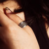 "Corded Path" Wide Sterling Silver Spinner Ring