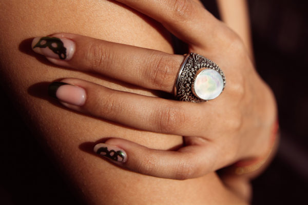 "Mystic Moon" Moonstone Filigree Sterling Silver Cocktail Ring