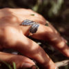"Whispers of Nature" Leaf Design Open Sterling Silver Wrap Ring