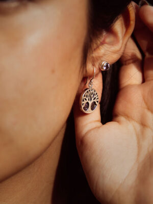 "Amethyst Twilight" Sterling Silver Stud Earrings
