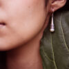 Jawan and filigree silver earrings, Lombok pearl earrings, Handcrafted Balinese jewelry, Unique silver earrings.