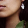Mother of Pearl Teardrop Paisley Filigree Earrings