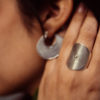"Whispering Winds" Sterling Silver Ring with Corded Circle Design