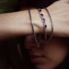 "Amethyst Cascade" Sterling Silver Bracelet with Four Amethysts