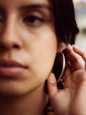 Large Plain Sterling Silver Hoop Earrings