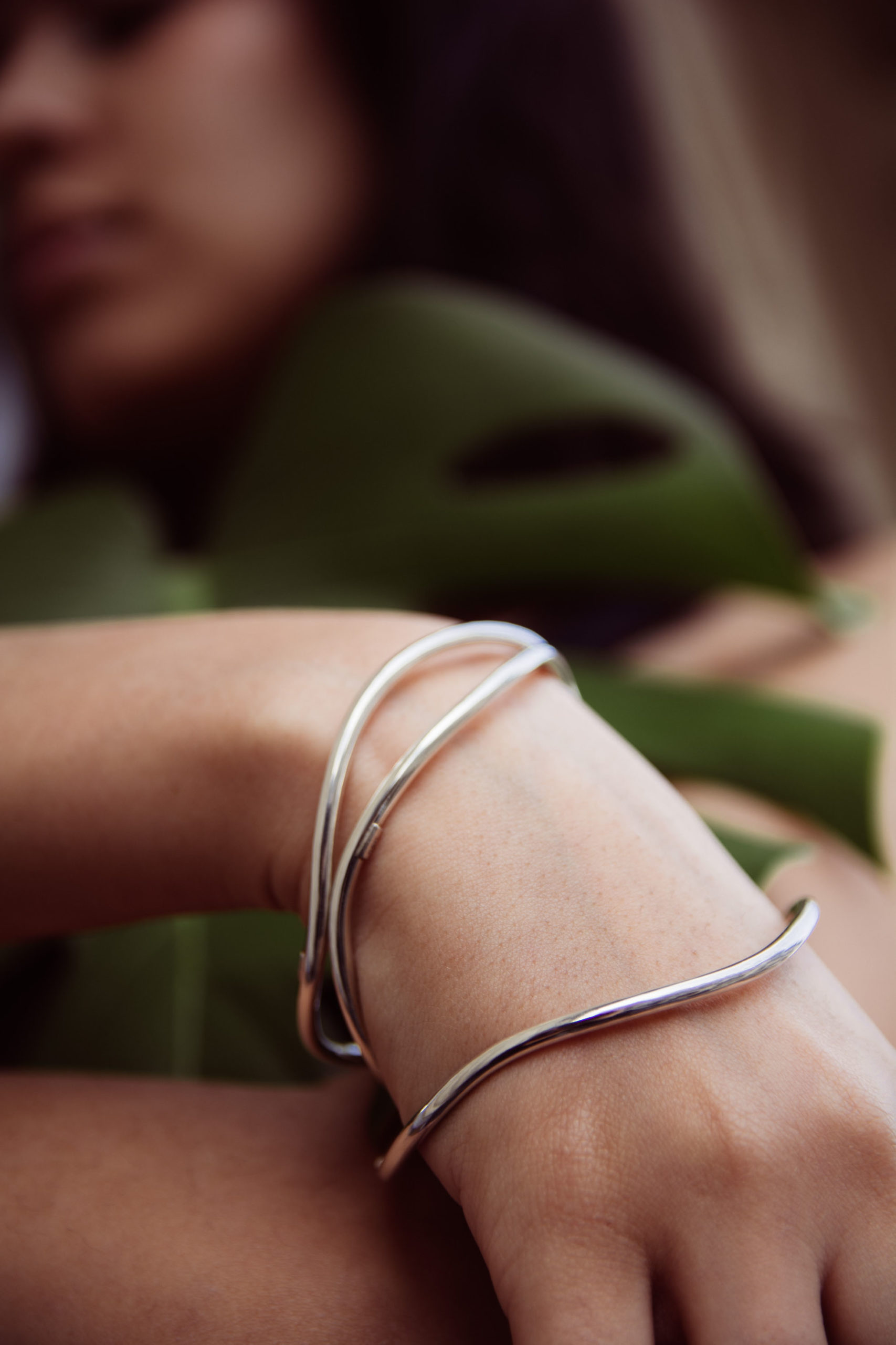 "Uluwatu Wave" Sterling Silver Stacking Bracelet (3mm)