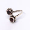 "Jeweled Embrace" Twin Garnet Jawan Design Sterling Silver Wrap Ring