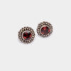 Crimson Nights Sterling Silver Garnet Stud Earrings