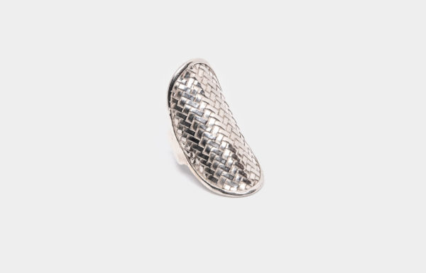 "Tribal Weave" Sterling Silver Long Ring