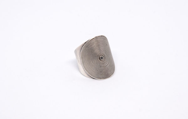 Whispering Winds Ring with Corded Circle Design