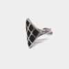 "Sanga Nine" Geometric Sterling Silver Ring with Onyx Inlay