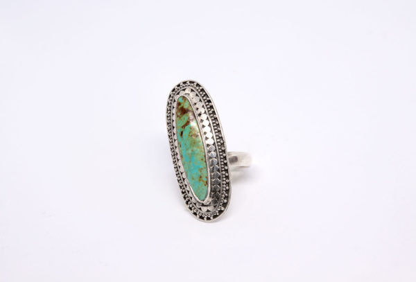 "Turquoise Elegance" Sterling Silver Filigree Cocktail Ring