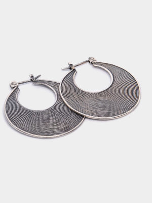 Whispering Winds Sterling Silver Disc Earrings with Corded Pattern